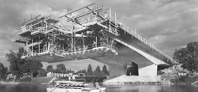 Bild der Baumaßnahme Adenauerbrücke 1955