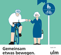 Blaues Plakat der Fahrrad Respektkampagne